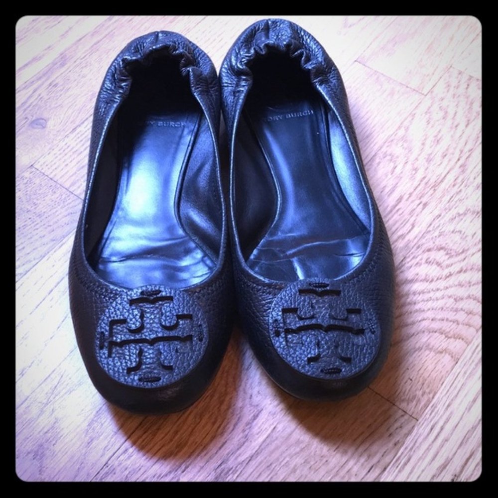Tory Burch Tumbled Leather Reva Flats